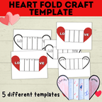 Heart Craft | Valentine's Day Craft | Folding Heart Craft | Kids Crafts | Party Crafts | Love Craft | I love you Craft for Kids | Printable