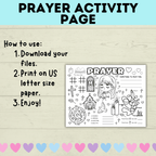 Prayer Activity Page for Kids | Sunday School Activity Page | Teach kids to Pray | Prayer Activities | Prayer Craft | Kids Crafts | Digital