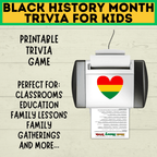 Black History Trivia | Printable Black History Month Games | Black History Quiz | Black History Activity | Games for Adults | Games for Kids