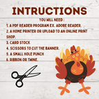 Happy Thanksgiving Banner Printable | Thanksgiving Banner File | Fall Banner | Fall Decor | Thanksgiving Garland | PDF Printable Banner