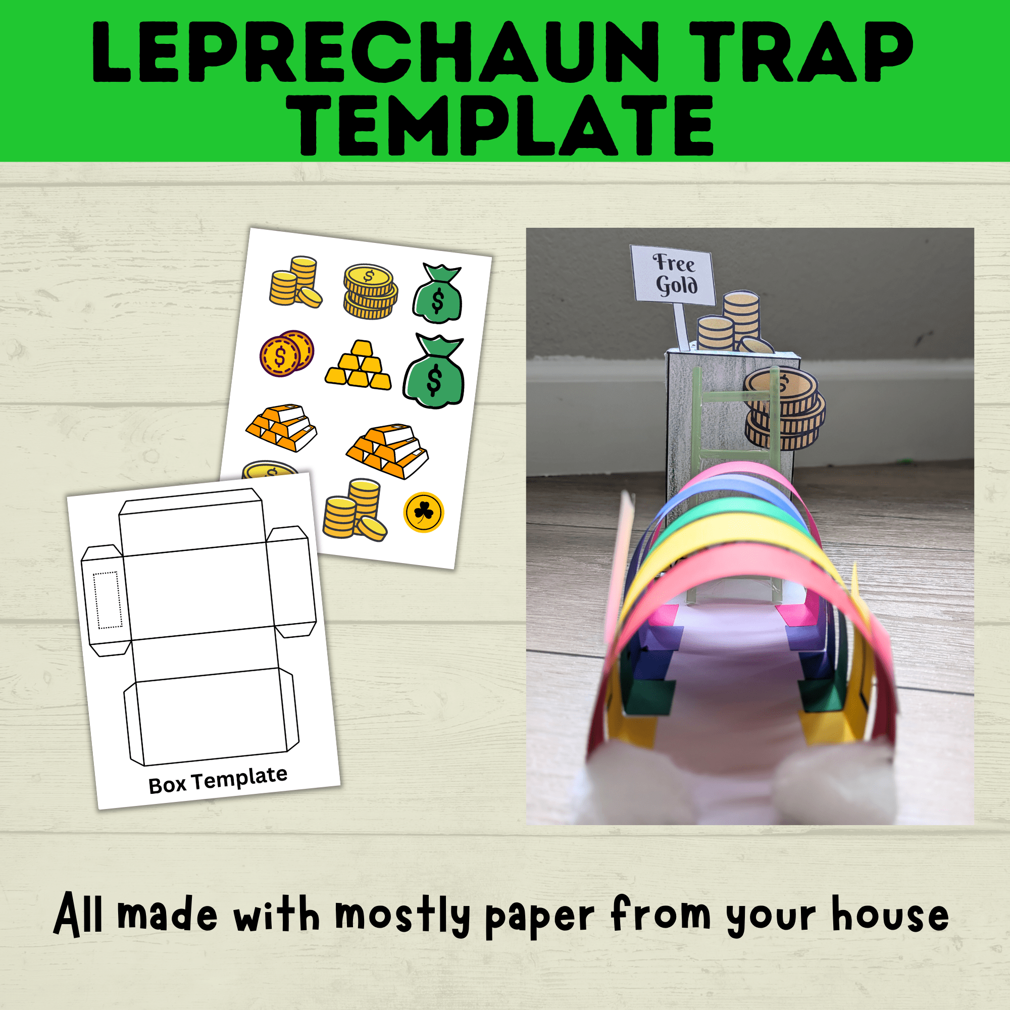 St. Patrick's Day Craft | Kids Craft | St. Patty's Day Craft | Leprechaun Craft | Leprechaun Trap | Craft template | Kids Printables