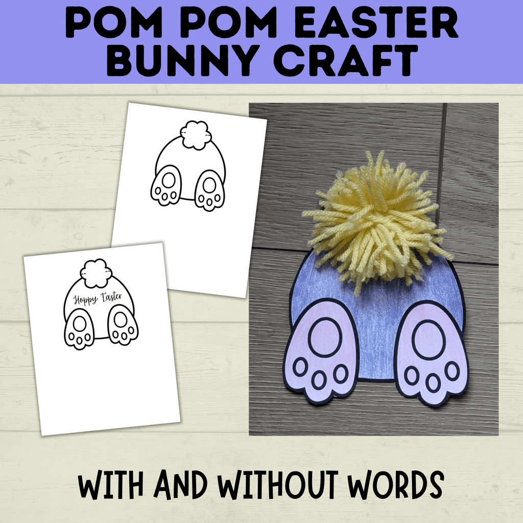 Easter Crafts | Easter Bunny Crafts | Pom Pom Easter Bunny | Kids Easter Crafts | Easter Printables | Easter Activities | Kids Crafts