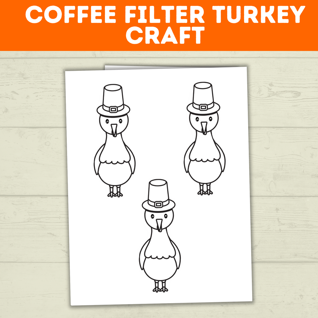 Turkey Craft Template | Thanksgiving Craft | Kids Craft | Turkey Template | Thankful Craft | Preschool Craft | Coffee Filter Craft |