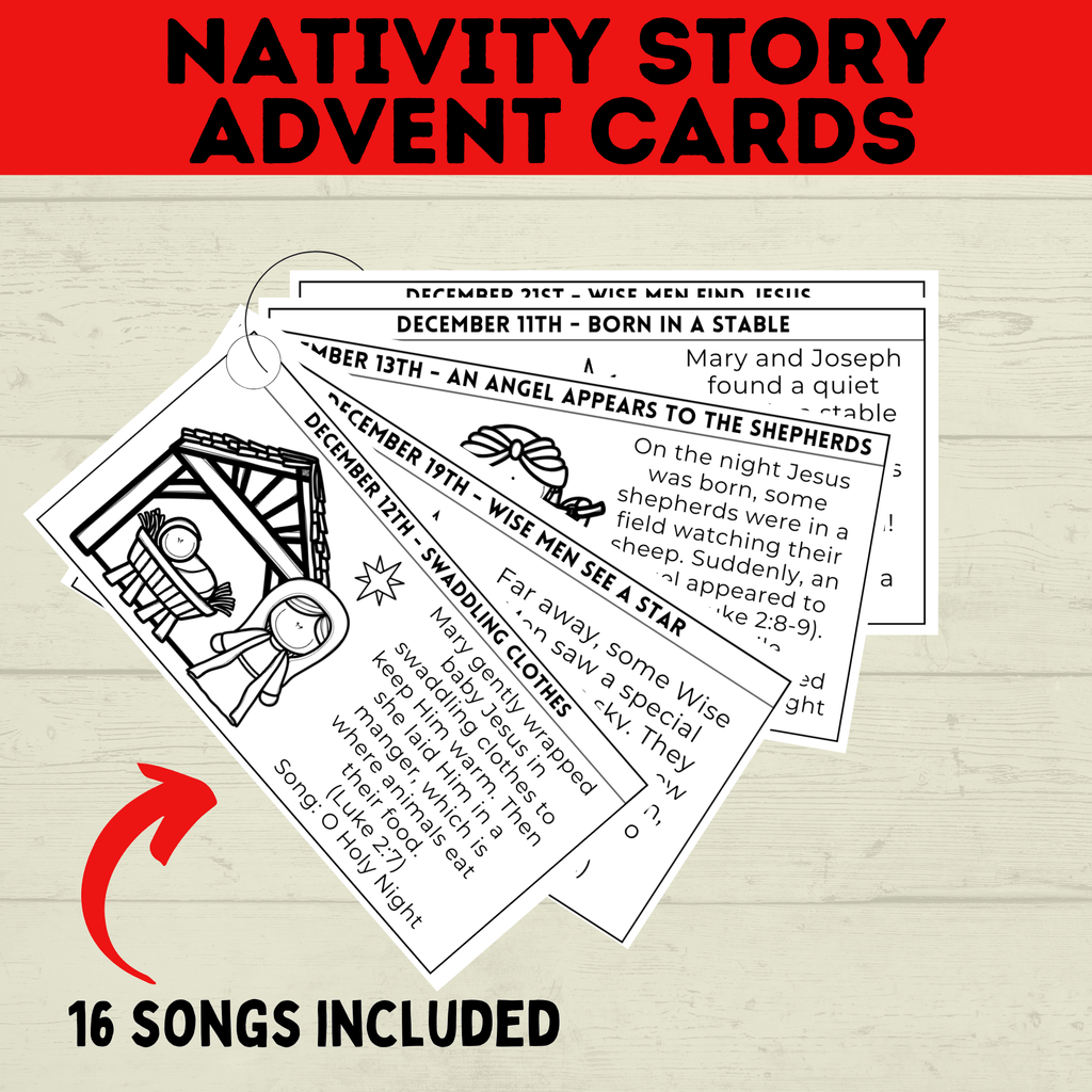 Nativity Advent Calendar | Nativity Story Cards | Christmas Advent Calendar