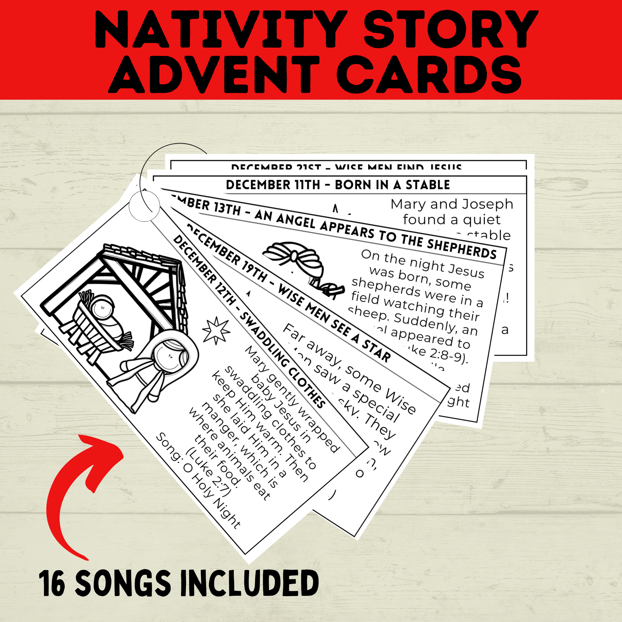 Nativity Advent Calendar | Nativity Story Cards | Christmas Advent Calendar