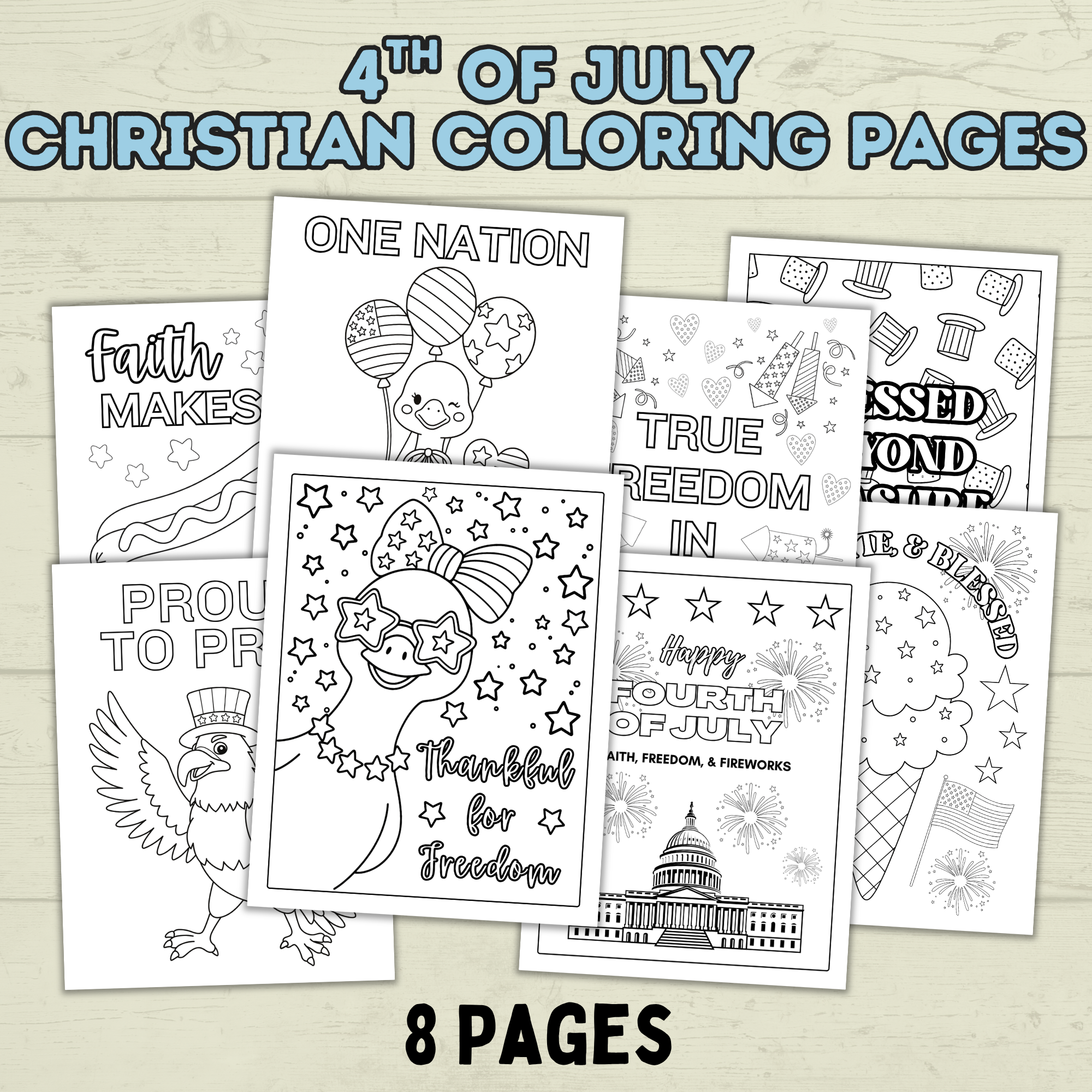 FREE 4th of July Christian Coloring Pages for Kids and Families