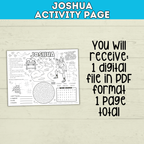 Joshua Kids Activity Bible Page, Coloring Page, Sunday School, Christian Printable Digital Download, Ark of the Covenant Scripture Sheet