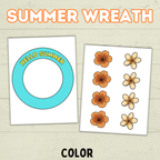 Summer DIY Paper Wreath, Summer Craft, Summer Activity for Kids, Hello Summer