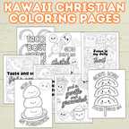 Kawaii Food Christian Coloring Pages for Kids, Adults, and Families
