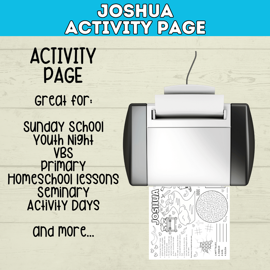 Joshua Kids Activity Bible Page, Coloring Page, Sunday School, Christian Printable Digital Download, Ark of the Covenant Scripture Sheet
