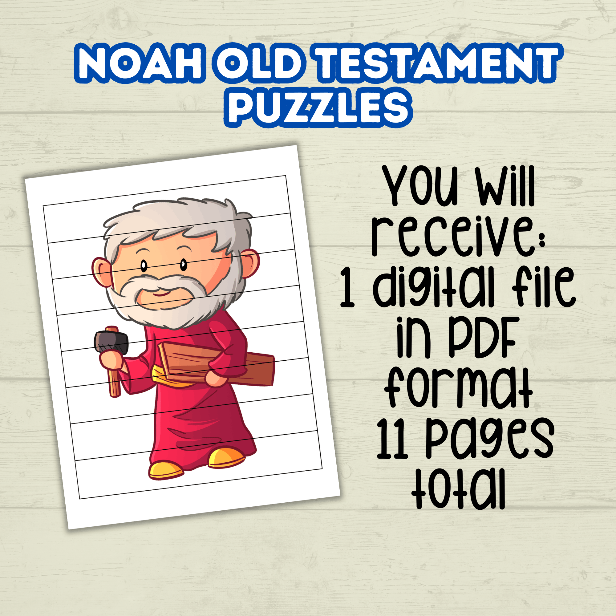 Preschool Toddler Bible Sunday School Lessons Puzzle, Old Testament, Bible Noah