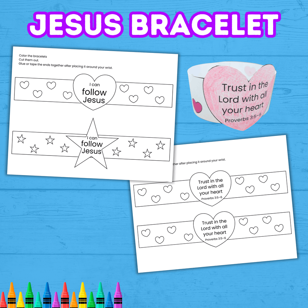 Jesus Paper Bracelets, Jesus Wristband, I am a Child of God, Sunday School Craft, Christian Craft, Bible Lesson Activity, Faith Wristband