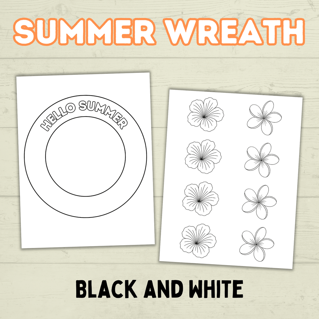 Summer DIY Paper Wreath, Summer Craft, Summer Activity for Kids, Hello Summer
