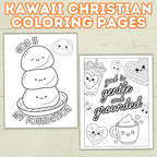 Kawaii Food Christian Coloring Pages for Kids, Adults, and Families