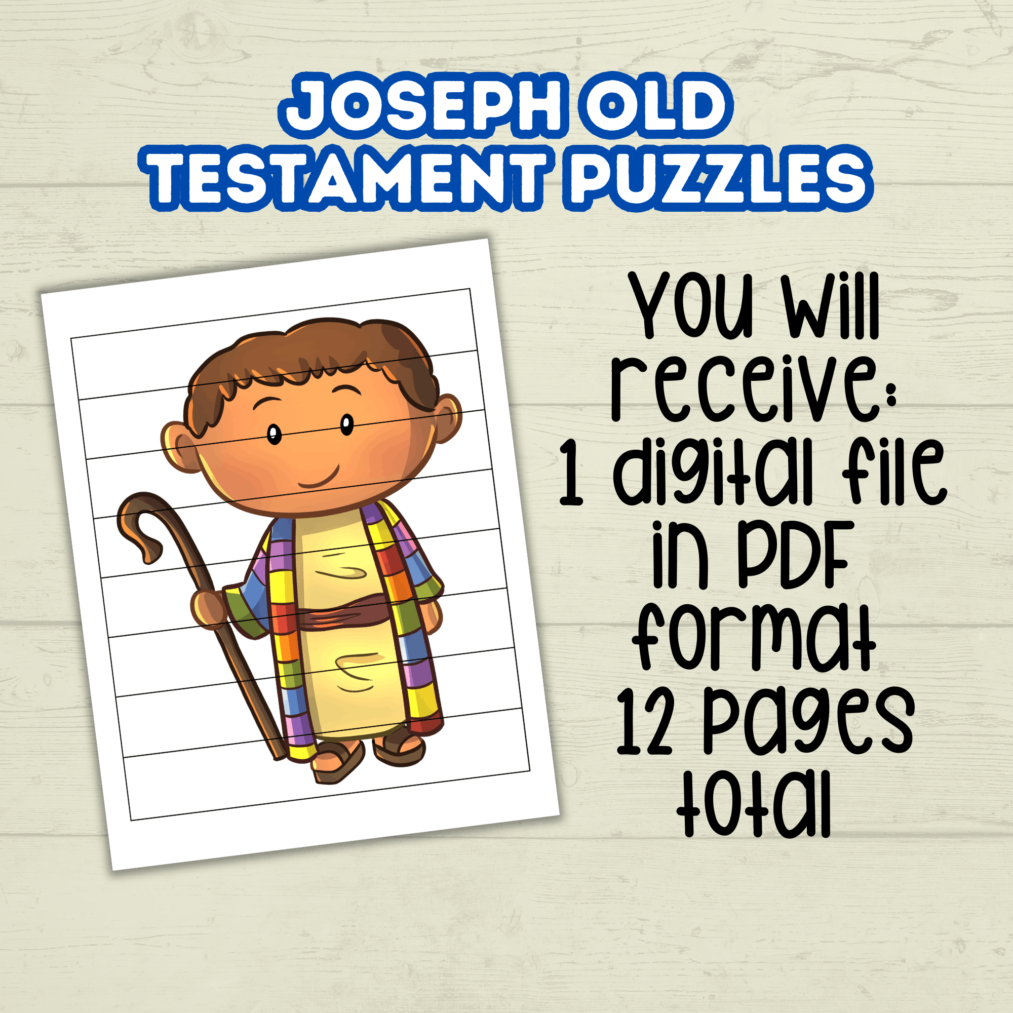 Preschool Toddler Bible Sunday School Lessons Puzzle, Old Testament, Bible Characters Joseph