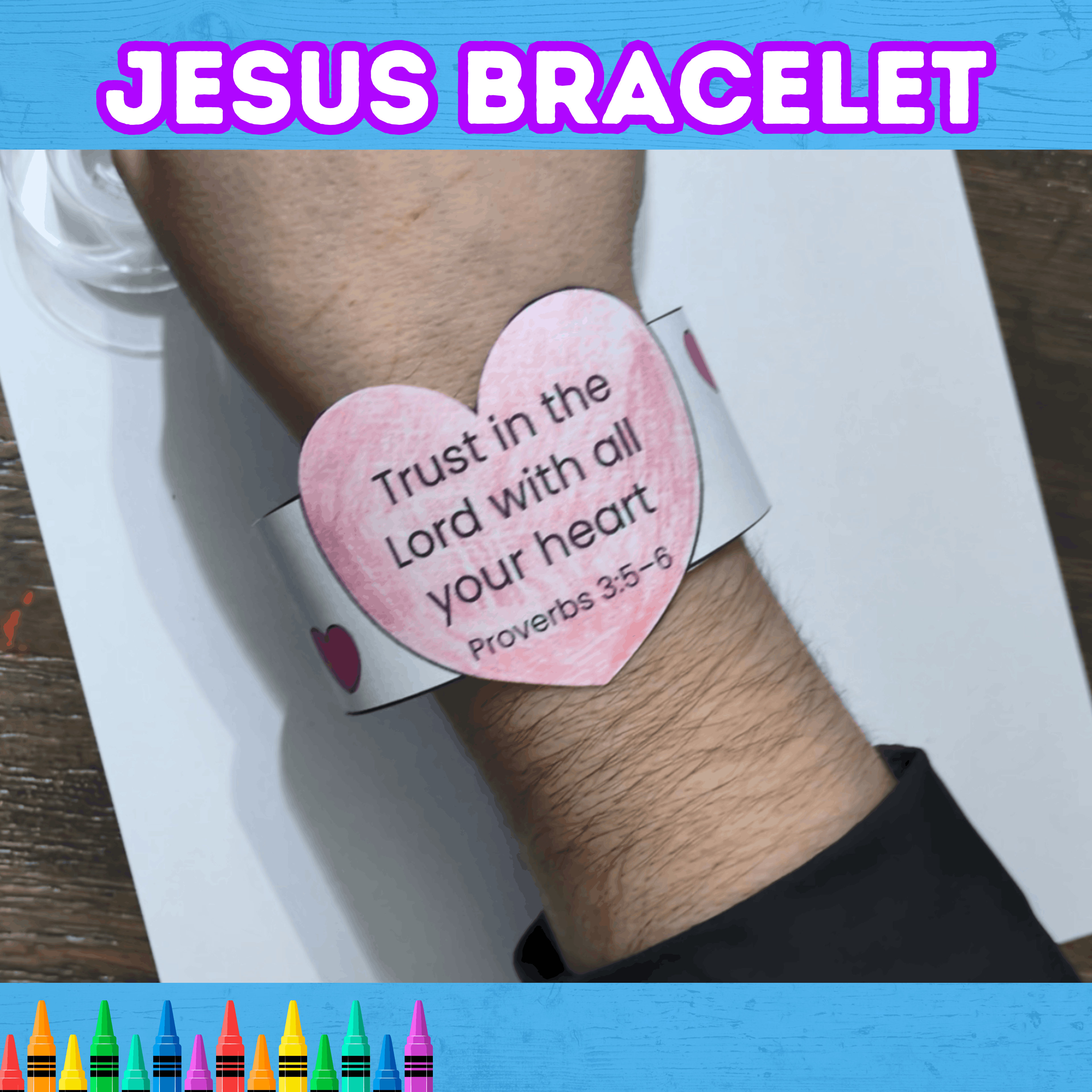 Jesus Paper Bracelets, Jesus Wristband, I am a Child of God, Sunday School Craft, Christian Craft, Bible Lesson Activity, Faith Wristband