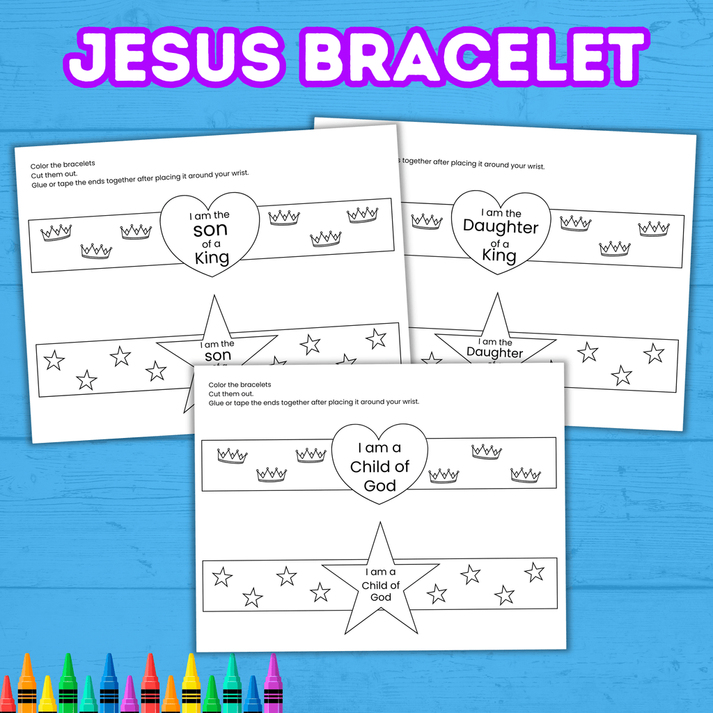 Jesus Paper Bracelets, Jesus Wristband, I am a Child of God, Sunday School Craft, Christian Craft, Bible Lesson Activity, Faith Wristband