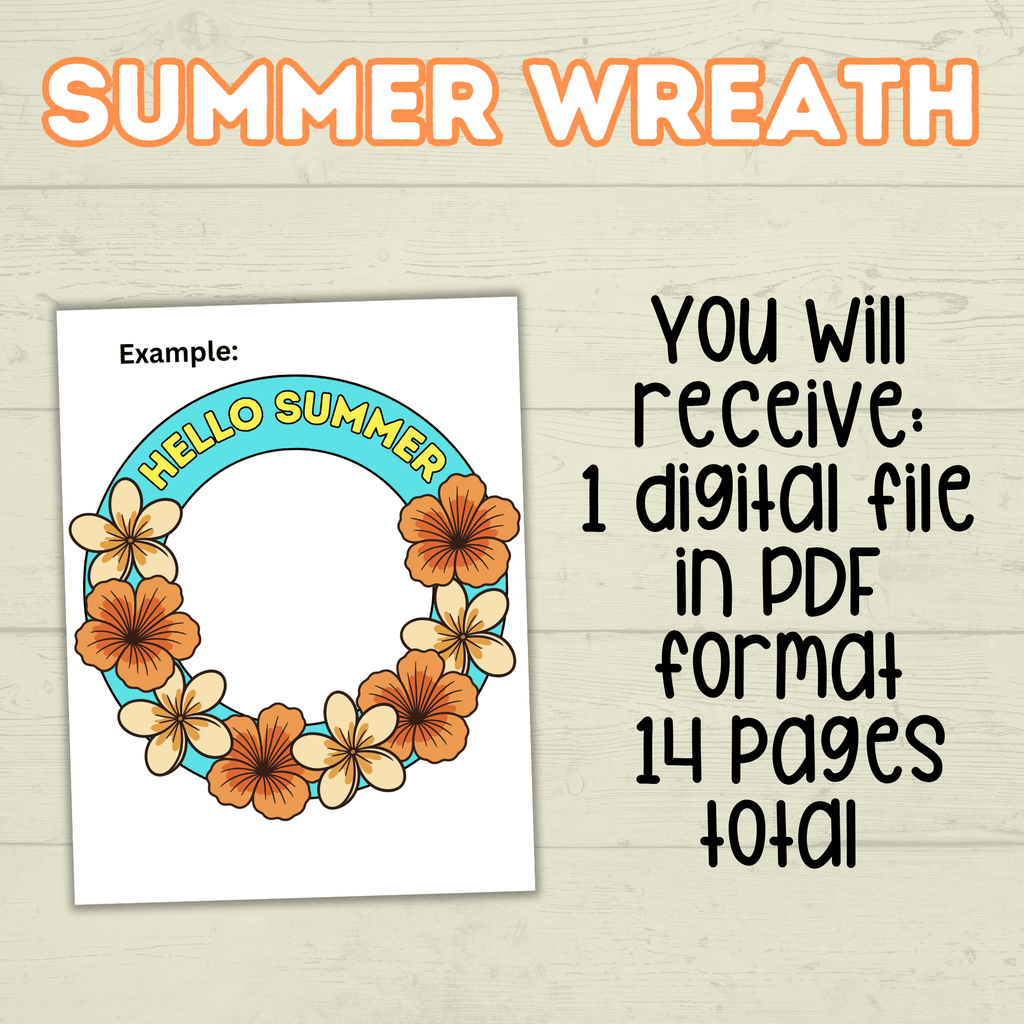 Summer DIY Paper Wreath, Summer Craft, Summer Activity for Kids, Hello Summer