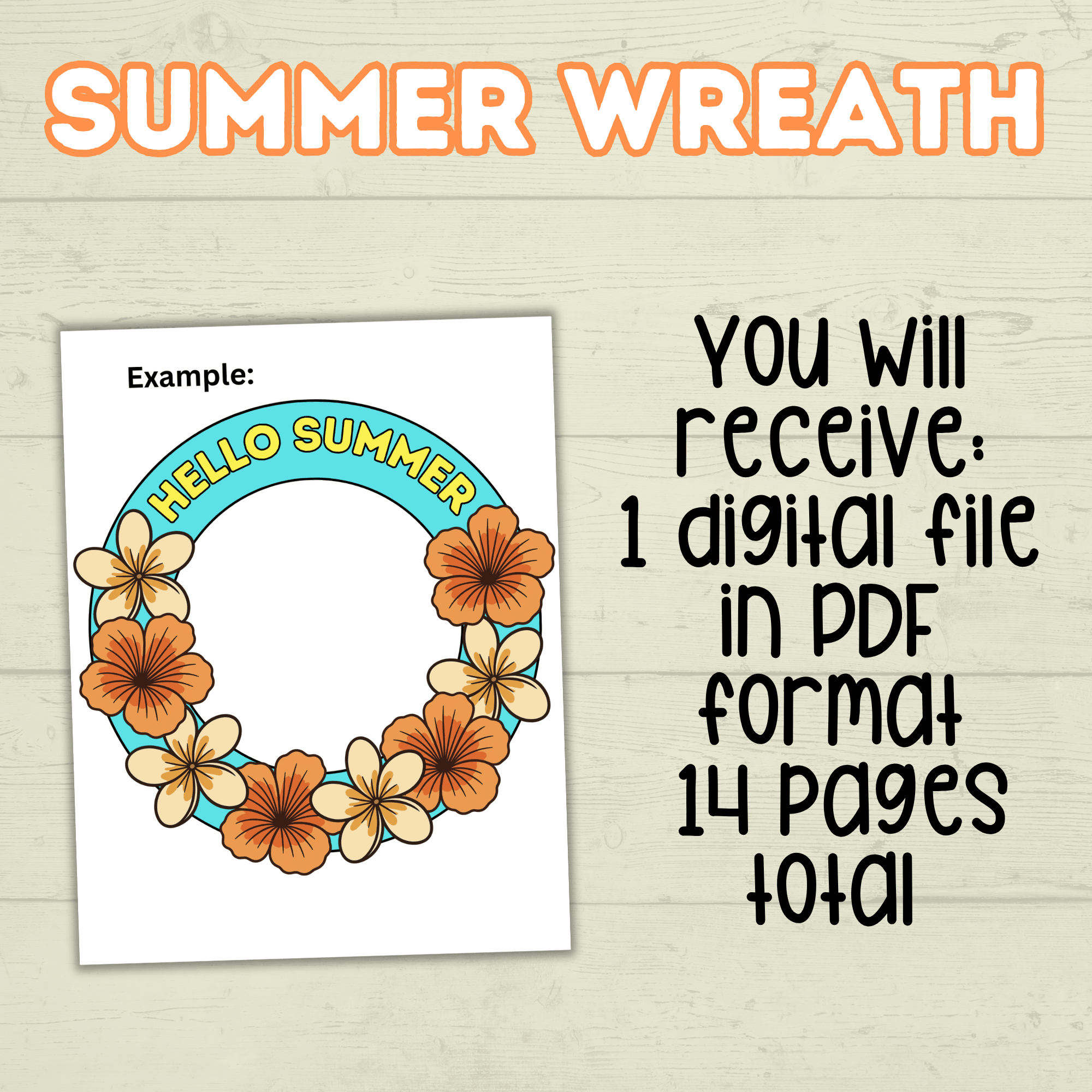Summer DIY Paper Wreath, Summer Craft, Summer Activity for Kids, Hello Summer