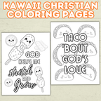 Kawaii Food Christian Coloring Pages for Kids, Adults, and Families