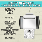 New Year's Eve Christian Coloring Sheet for Kids, Sunday School Bible Games for Children's Ministry