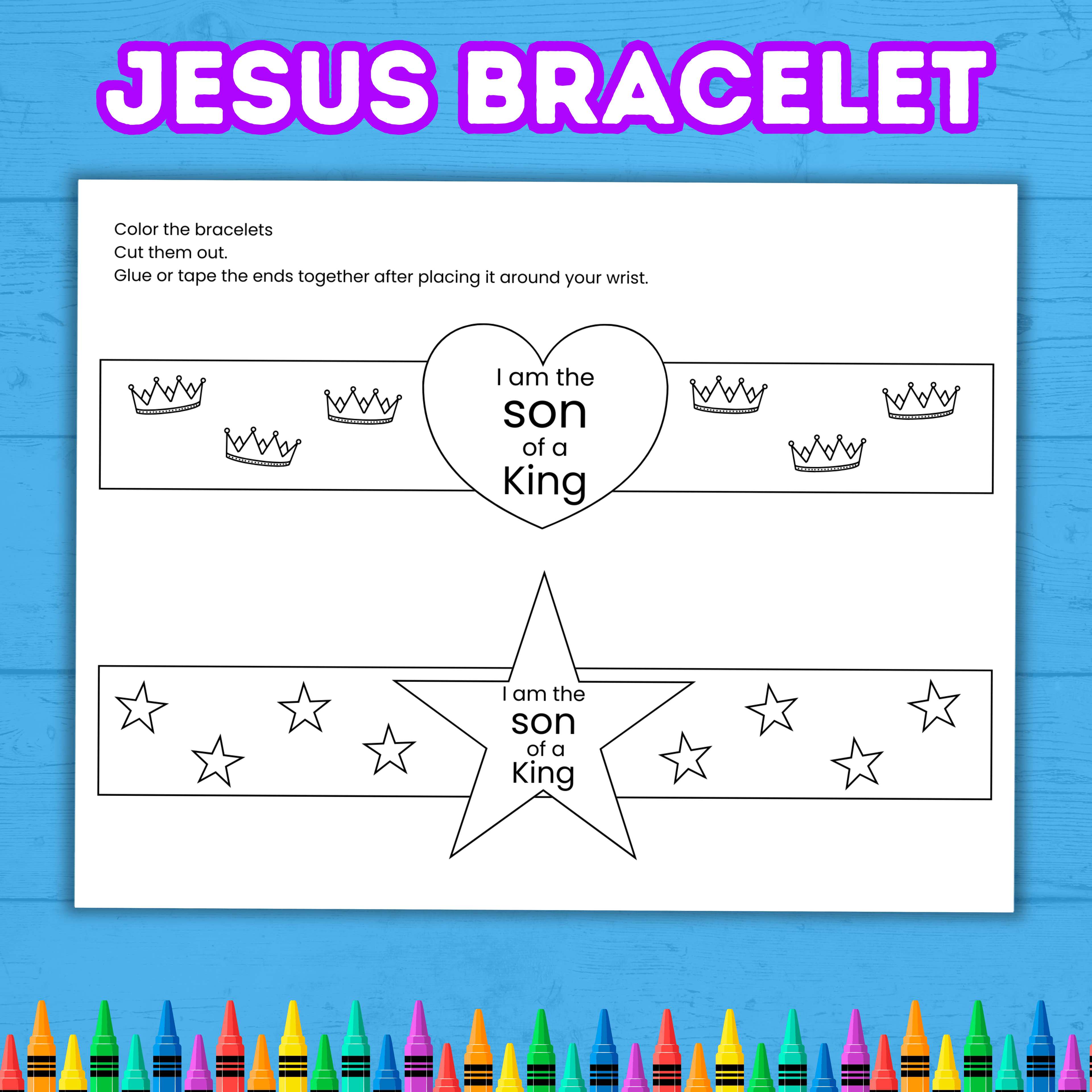 Jesus Paper Bracelets, Jesus Wristband, I am a Child of God, Sunday School Craft, Christian Craft, Bible Lesson Activity, Faith Wristband