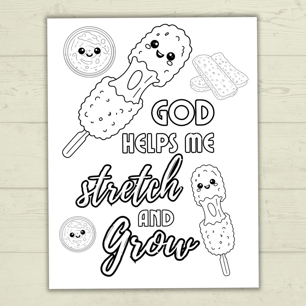 Kawaii Food Christian Coloring Pages for Kids, Adults, and Families