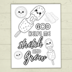 Kawaii Food Christian Coloring Pages for Kids, Adults, and Families