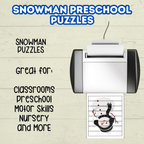 Fun Snowman Preschool Puzzles for Toddlers, Winter Holiday Activities, Kindergarten