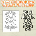 Kawaii Food Christian Coloring Pages for Kids, Adults, and Families