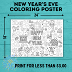 New Year's Eve Coloring Poster for Kids | Kids Coloring Pages | New Year's Eve Printables for Kids | New Year's Eve Activities | NYE