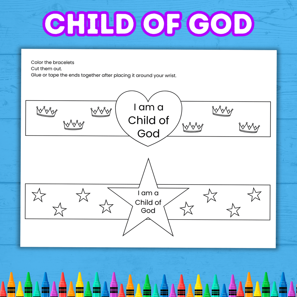 Jesus Paper Bracelets, Jesus Wristband, I am a Child of God, Sunday School Craft, Christian Craft, Bible Lesson Activity, Faith Wristband