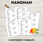 Hangman Printable for Kids | Kids Games | Pencil and Pen Games | Kids Printables | Kids Activities | Guess the Word | Word Games