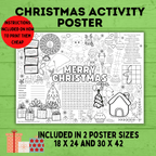 Christmas Activity Page and Coloring Poster | Poster for Kids | Christmas Activity | Christmas Poster | Christmas Printable | Christmas