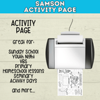 Bible Old Testament Coloring Activity Page for Kids, Samson, Sunday School, Christian Children's Ministry Printable, Digital Download