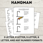 Hangman Printable for Kids | Kids Games | Pencil and Pen Games | Kids Printables | Kids Activities | Guess the Word | Word Games