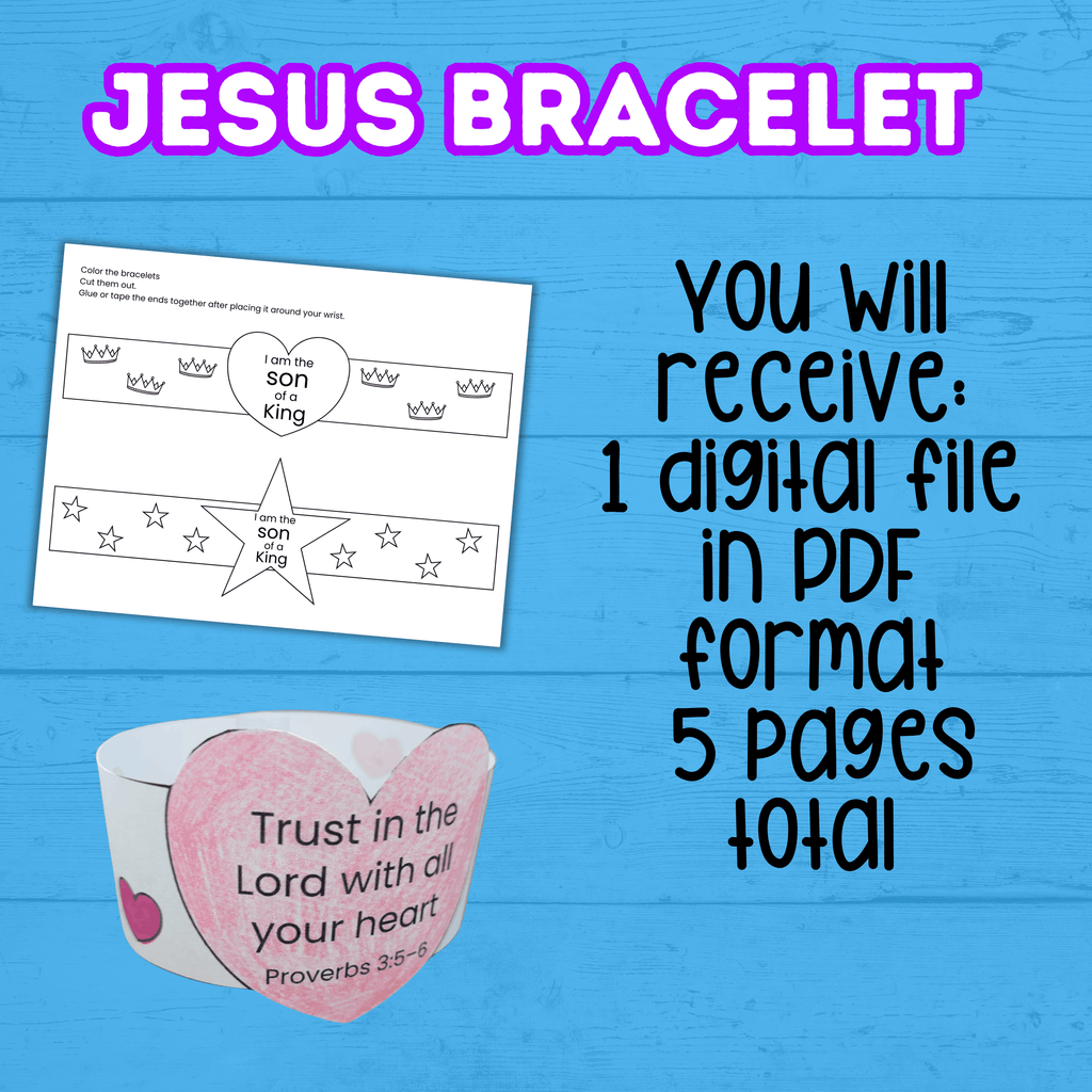 Jesus Paper Bracelets, Jesus Wristband, I am a Child of God, Sunday School Craft, Christian Craft, Bible Lesson Activity, Faith Wristband