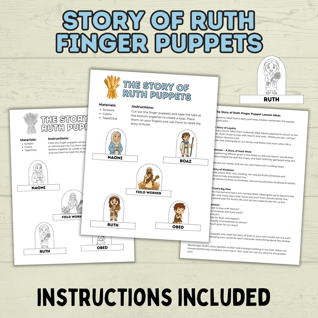 Ruth Bible Craft Bundle, Ruth and Naomi Story, Bible Craft, Sunday School Craft