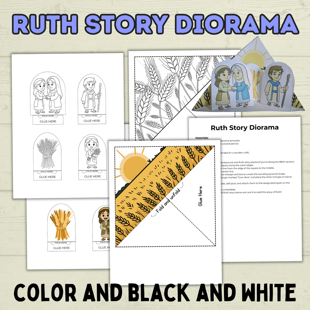 Ruth Bible Story Craft, Ruth Diorama Craft, 3D Ruth Craft, Bible Crafts, Sunday School Craft, Christian Crafts, Homeschool, Old Testament