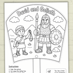 David and Goliath Craft, Bible Story Craft, Sunday School Craft, Fan Craft, Cut and Paste Craft, Bible Lesson, Christian Craft, Homeschool