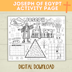 Joseph of Egypt Coloring Page | Activity Page | Bible Activity Page | Joseph Craft | Bible Craft | Christian Activities | Genesis