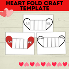 Heart Craft | Valentine's Day Craft | Folding Heart Craft | Kids Crafts | Party Crafts | Love Craft | I love you Craft for Kids | Printable