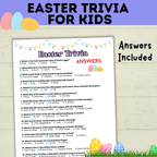 Easter Trivia for Kids | Kid's Trivia | Easter Printables | Easter Games | Kids Games | Classroom Games | Party Games | PDF download