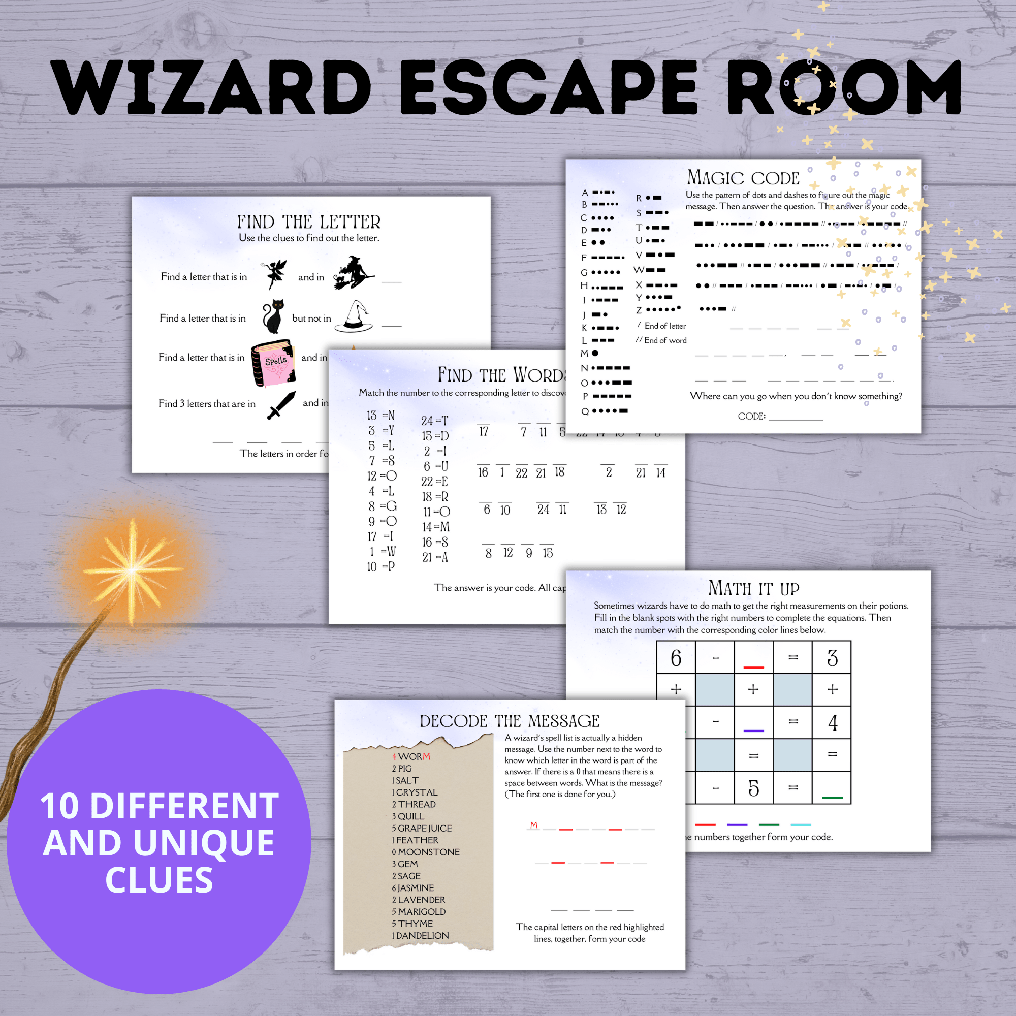 Wizard Escape Room for Kids 8-13 | Kids Escape Room | Digital Escape Room | DIY Escape Room | Magic Escape Room | Party Game | Kids Games
