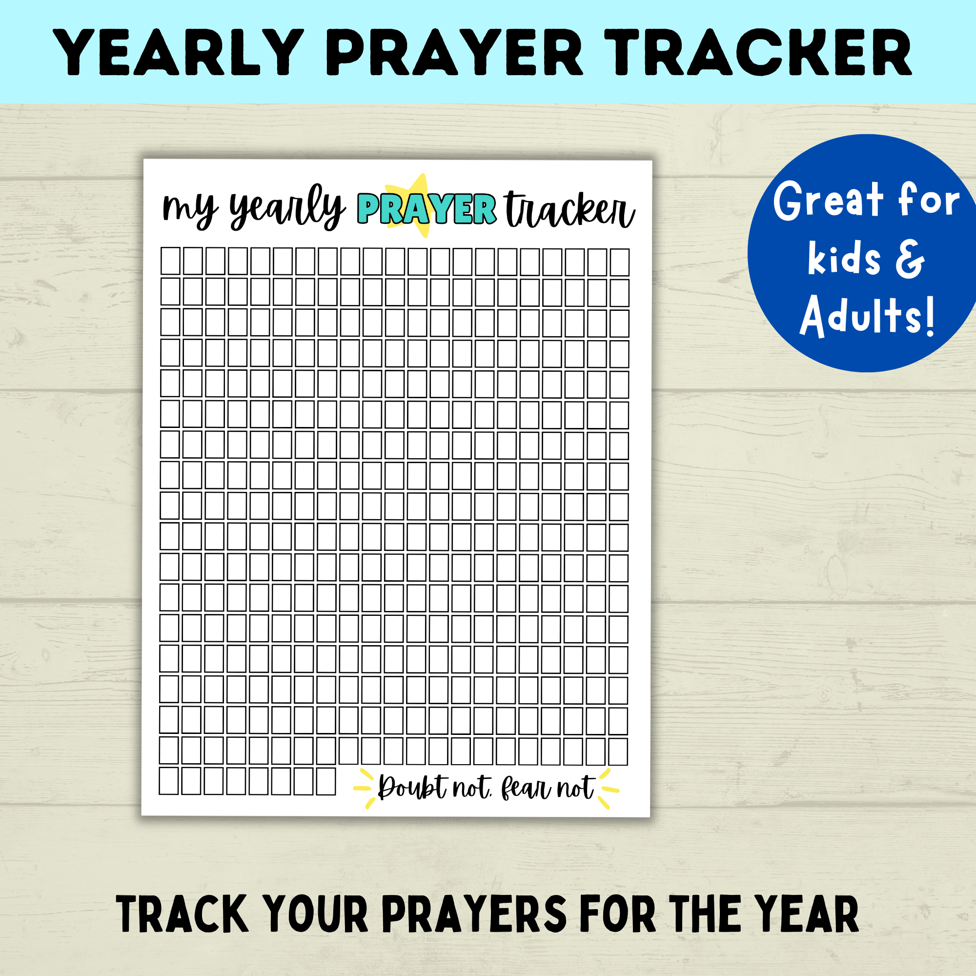 Yearly Prayer Tracker | Prayer Chart | Prayer Lessons | Primary Class Prayer Chart | Kids Prayer Printable | Prayer sheet for kids |