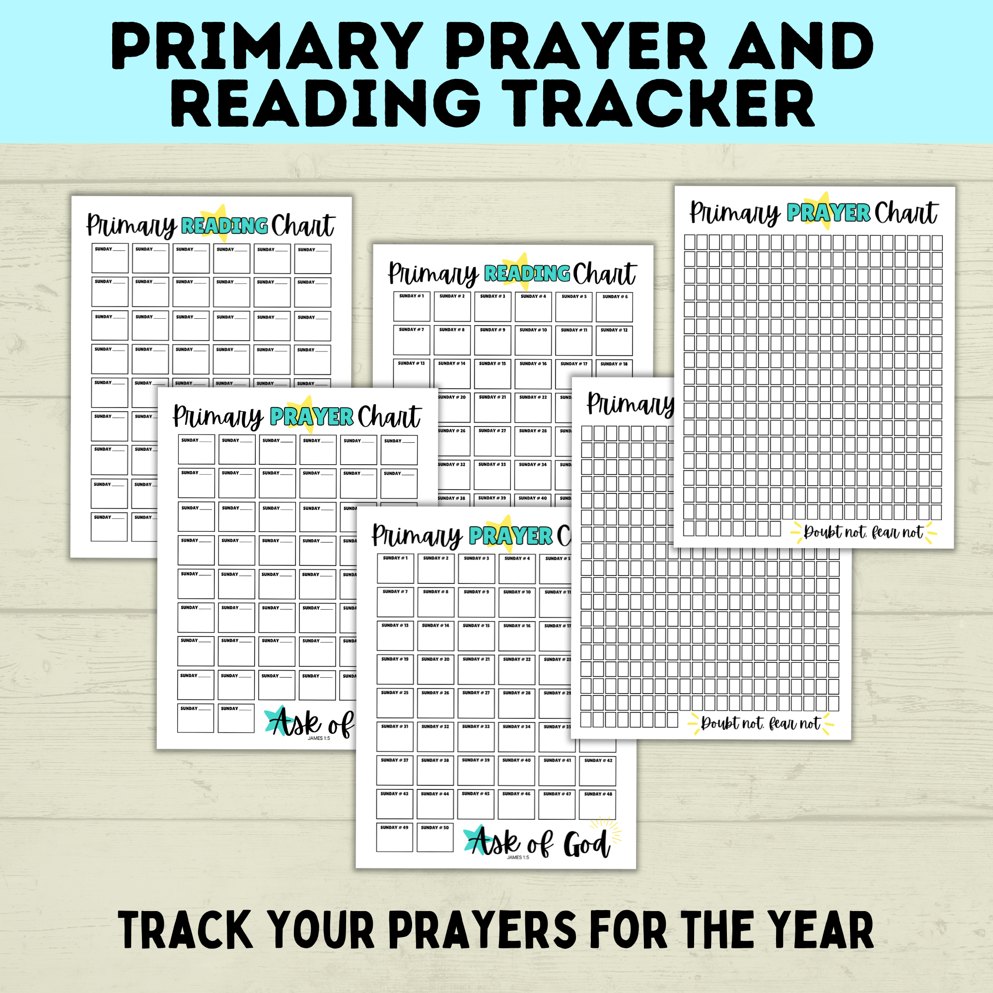 Primary Reading and Prayer Tracker | Prayer Tracker | Reading Tracker | Primary Printables | LDS Primary | Come Follow Me | Prayer Chart