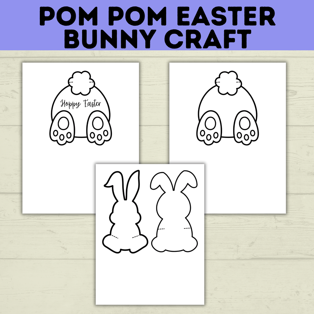 Easter Crafts | Easter Bunny Crafts | Pom Pom Easter Bunny | Kids Easter Crafts | Easter Printables | Easter Activities | Kids Crafts
