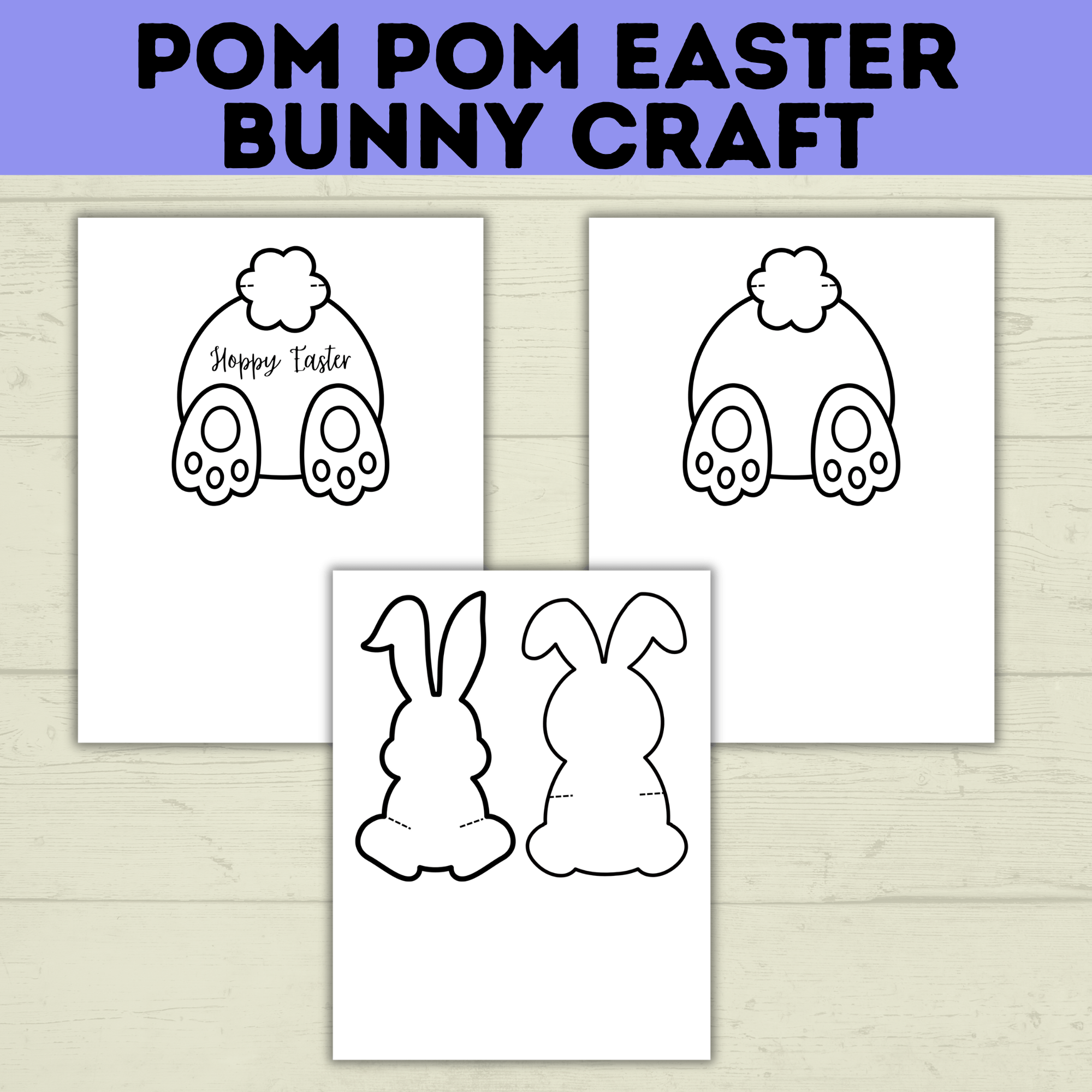 Easter Crafts | Easter Bunny Crafts | Pom Pom Easter Bunny | Kids Easter Crafts | Easter Printables | Easter Activities | Kids Crafts