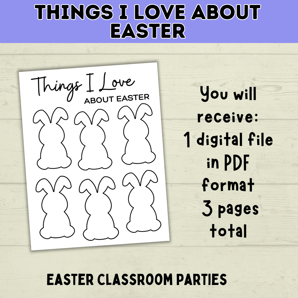 Happy Easter Printables | Easy Easter Craft | Things I Love About Easter | Toddler Easter | Easter Crafts | Kids Easter | Easter Printables