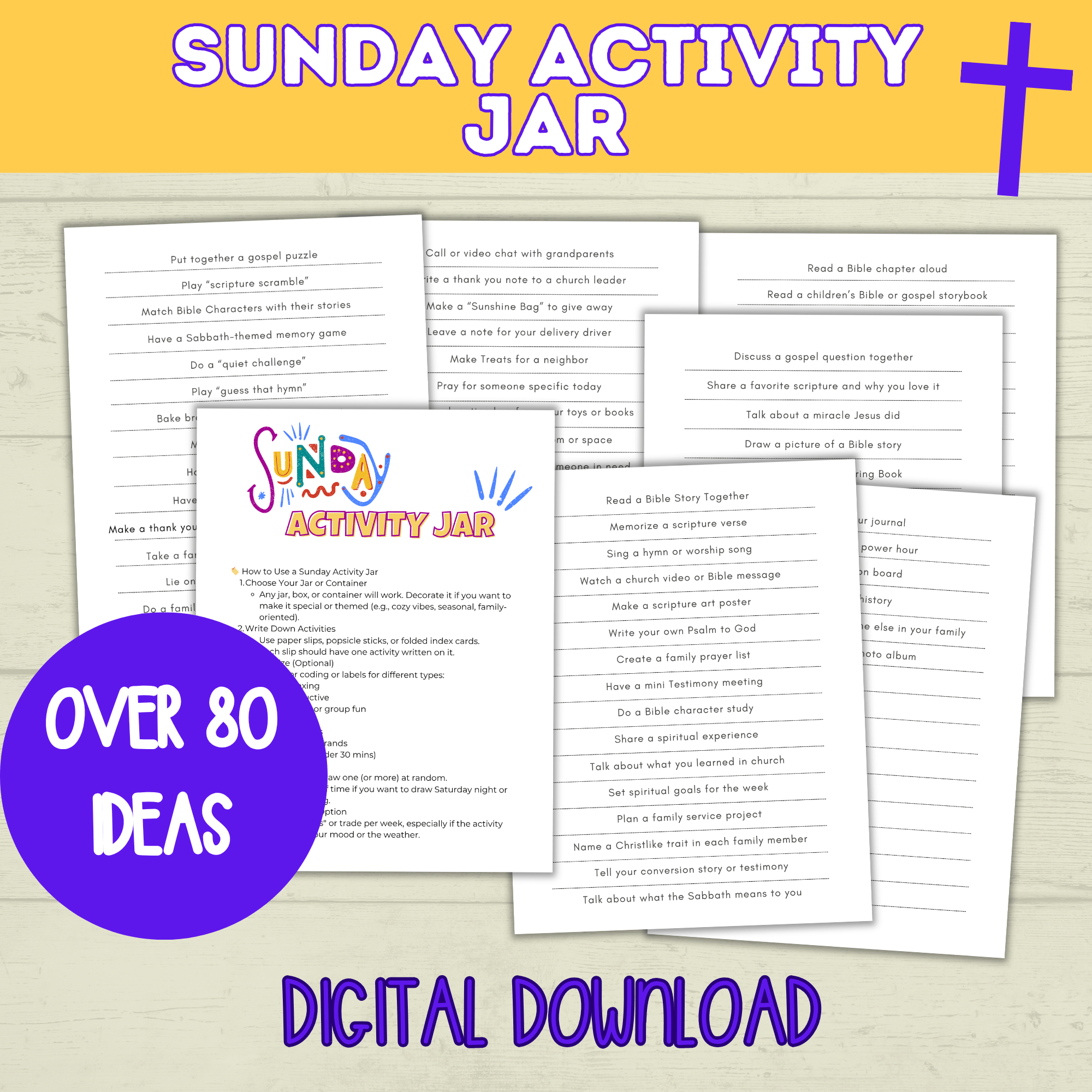 Sunday Activities for Kids | Sunday Jar | Sabbath Day Jar | Bible Activities | Christ Activities | Christian Activities | Church Crafts